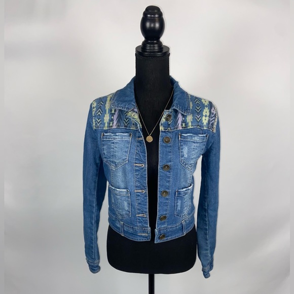 Jean Jacket Small Jolt Tribal Print - Picture 2 of 9